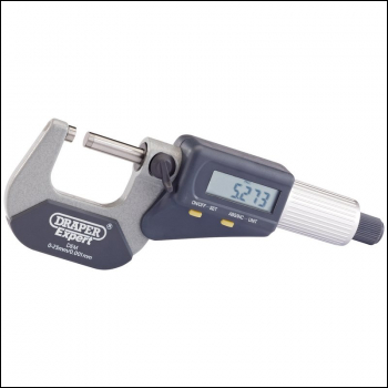 Draper DEM Dual Reading Digital External Micrometer, 0 - 25mm/0 - 1 inch  - Code: 46599 - Pack Qty 1