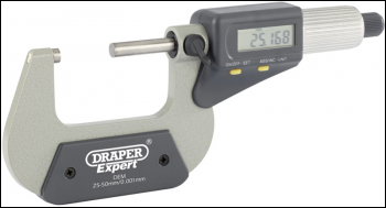 Draper DEM Dual Reading Digital External Micrometer, 25 - 50mm/1 - 2 inch  - Code: 46600 - Pack Qty 1