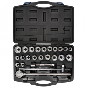 Draper SD26AMA/C Draper HI-TORQ® Combined MM/AF Socket Set, 3/4 inch  Sq. Dr., Black (26 Piece) - Code: 48329 - Pack Qty 1