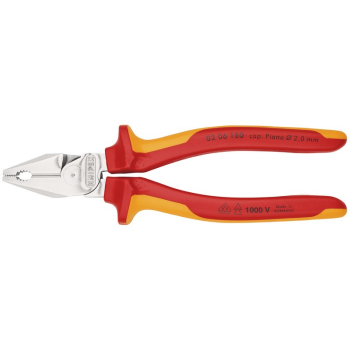 Draper 02 06 180 SB KNIPEX 02 06 180 SB VDE High Leverage Combination Pliers Insulated with Multi-Component Grips, 180mm - Code: 49168 - Pack Qty 1