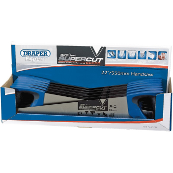 Draper SC550/D Draper Expert Supercut® Soft Grip Hardpoint Handsaw, 550mm/22 inch , 11tpi/12ppi (Dispenser of 12) - Code: 49285 - Pack Qty 12