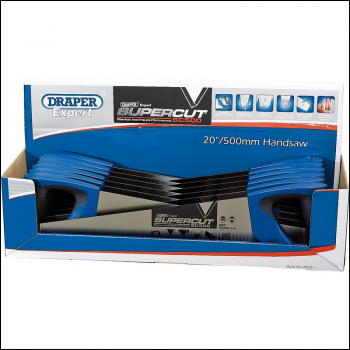Draper SC500/D Draper Expert Supercut® Soft Grip Hardpoint Handsaw, 500mm/20 inch , 7tpi/8ppi (Dispenser of 12) - Code: 49291 - Pack Qty 12