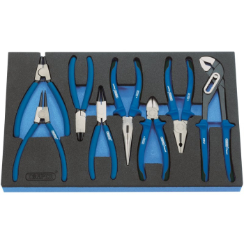 Draper IT32-EVA Heavy Duty Soft Grip Pliers Set in EVA Foam Insert Tray (8 Piece) - Code: 49406 - Pack Qty 1