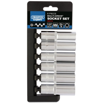 Draper H6MD/MDS/E Multi-Drive® Deep Socket Set, 1/2 inch  Sq. Dr. (6 Piece) - Discontinued - Code: 50213 - Pack Qty 1