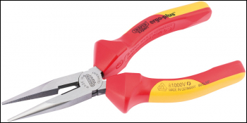 DRAPER Ergo Plus® Fully Insulated VDE Slimline Long Nose Pliers, 160mm - Pack Qty 1 - Code: 50246