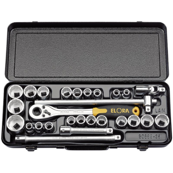 Draper 770-OKLAMU Elora Metric and Imperial Socket Set, 1/2 inch  Sq. Dr. (28 Piece) - Code: 50650 - Pack Qty 1