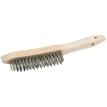 Draper WB-SS/L Stainless Steel 4 Row Wire Scratch Brush, 310mm - Code: 50931 - Pack Qty 1