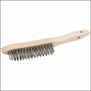 Draper WB-SS/L Stainless Steel 4 Row Wire Scratch Brush, 310mm - Code: 50931 - Pack Qty 1