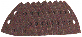 DRAPER Hook and Loop Tri Base Sander Sheets, 93 x 93 x 93mm, 80 Grit (Pack of 10) - Pack Qty 1 - Code: 50959