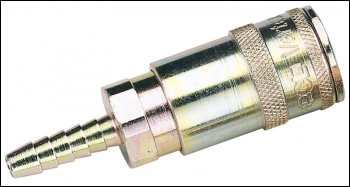 Draper A91R02 BULK 1/4 inch  Bore Vertex Air Line Coupling with Tailpiece (Sold Loose) - Code: 51412 - Pack Qty 1