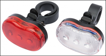 DRAPER LED Bicycle Light Set (4 x AAA Batteries Required) - Pack Qty 1 - Code: 51748