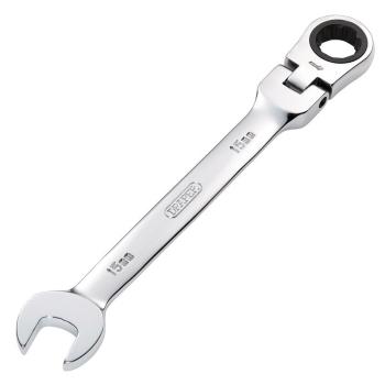 Draper 8230FMMB Draper HI-TORQ® Metric Flexible Head Ratcheting Combination Spanner, 15mm - Code: 52017 - Pack Qty 1