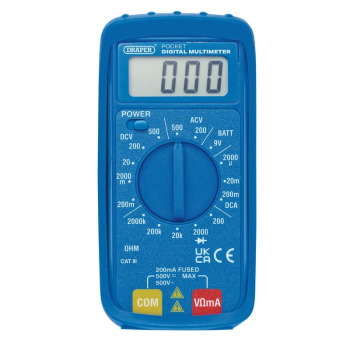 Draper DMM7 Pocket Digital Multimeter, 500V, AC/DC - Code: 52320 - Pack Qty 1