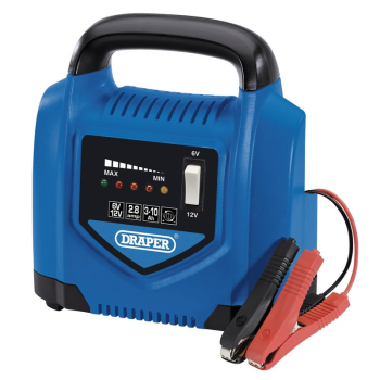 Draper BCP4A 6V/12V Battery Charger, 2.8A - Code: 53047 - Pack Qty 1