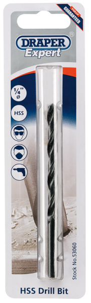 Draper H29PS/B HSS Drill Bit, 1/4 inch   - Discontinued - Code: 53060 - Pack Qty 1