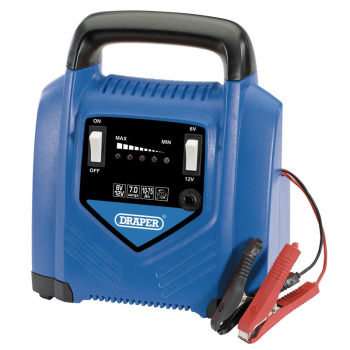 Draper BCP7A 6V/12V Battery Charger, 7.0A, 10-75Ah - Code: 53164 - Pack Qty 1