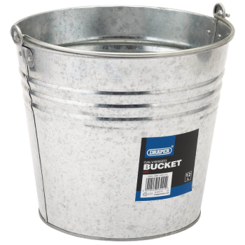 Draper GB14 Galvanised Steel Bucket, 12L - Code: 53241 - Pack Qty 1