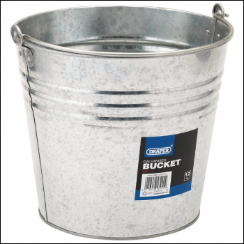 Draper GB14 Galvanised Steel Bucket, 12L - Code: 53241 - Pack Qty 1