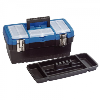 Draper TB413 Tool Organiser Box with Tote Tray, 413mm - Code: 53878 - Pack Qty 1