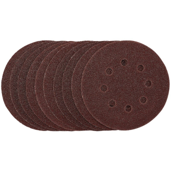 Draper SDHAL125 Punched Sanding Discs, 125mm, Hook & Loop, 40 Grit, (Pack of 10) - Code: 54392 - Pack Qty 1
