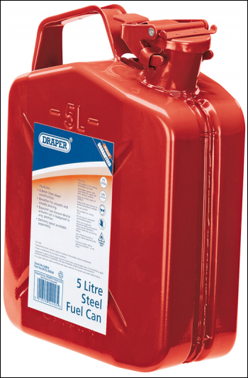DRAPER 5L RED STEEL FUEL CAN - Pack Qty 1 - Code: 54456