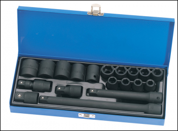 DRAPER 1/2 inch  Sq. Dr. Hi-Torq® Metric Impact Socket Set and Accessories (19 Piece) - Pack Qty 1 - Code: 54651