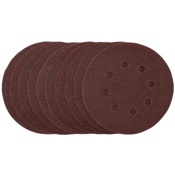 Draper SDHAL125 Punched Sanding Discs, 125mm, Hook & Loop, 80 Grit, (Pack of 10) - Code: 54755 - Pack Qty 1