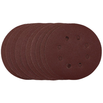 Draper SDHAL125 Punched Sanding Discs, 125mm, Hook & Loop, 120 Grit, (Pack of 10) - Code: 54756 - Pack Qty 1