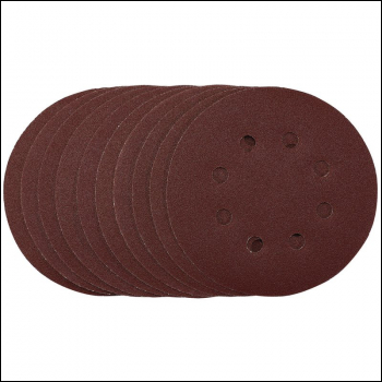 Draper SDHAL125 Punched Sanding Discs, 125mm, Hook & Loop, 120 Grit, (Pack of 10) - Code: 54756 - Pack Qty 1