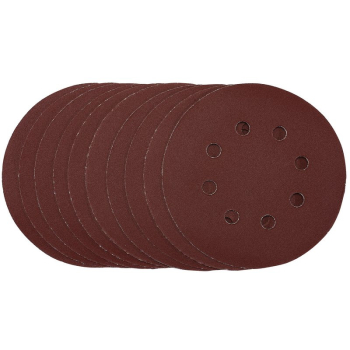 Draper SDHAL125 Punched Sanding Discs, 125mm, Hook & Loop, 240 Grit, (Pack of 10) - Code: 54758 - Pack Qty 1