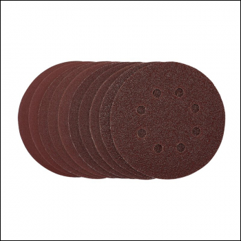 Draper SDHAL125 Punched Sanding Discs, 125mm, Hook & Loop, Assorted Grit, (Pack of 10) - Code: 54759 - Pack Qty 1