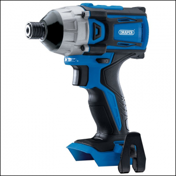 Draper D20ID180 D20 20V Brushless Impact Driver, 1/4 inch  Hex., 180Nm (Sold Bare) - Code: 55375 - Pack Qty 1