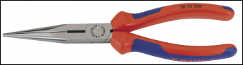 Draper 26 12 200 SBE Knipex 26 12 200 SBE Long Nose Pliers with Heavy Duty Handles, 200mm - Code: 55580 - Pack Qty 1