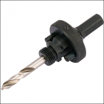 Draper HSA4 Quick Release Hex. Shank Holesaw Arbor with HSS Pilot Drill for Holesaws 32 - 210mm, 7/16 inch  Thread - Code: 56402 - Pack Qty 1