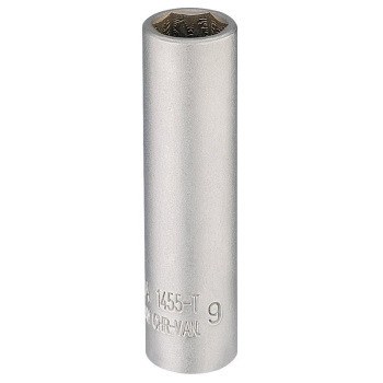 Draper 1455-T  9 Elora Deep Socket, 1/4 inch  Sq. Dr., 9mm - Code: 58729 - Pack Qty 1