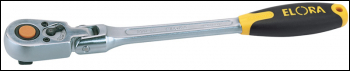 Draper 770-L1GF Elora Quick Release Soft Grip Reversible Ratchet with Flexible Head, 1/2 inch  Sq. Dr., 305mm - Code: 58750 - Pack Qty 1