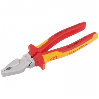 Draper 02 06 200 SB Knipex 02 06 200 Fully Insulated High Leverage Combination Pliers, 200mm - Code: 59818 - Pack Qty 1