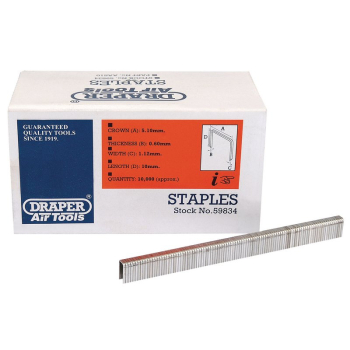 Draper AAS10 Staples, 10mm  (Pack of 10000) - Code: 59834 - Pack Qty 1