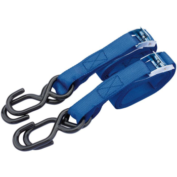 Draper TDS125/B Ratcheting Tie Down Straps, 2.5m x 25mm, 125kg (2 Piece) - Code: 60962 - Pack Qty 1