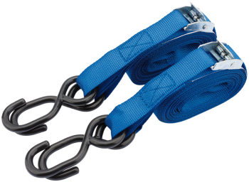 Draper TDS125/B Ratcheting Tie Down Straps, 5.0m x 25mm, 125kg (2 Piece) - Code: 60963 - Pack Qty 1