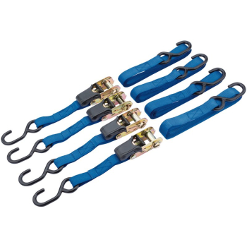Draper RTDS25B4/B Ratcheting Tie Down Straps, 5m x 25mm, 250kg (4 Piece) - Code: 60965 - Pack Qty 1