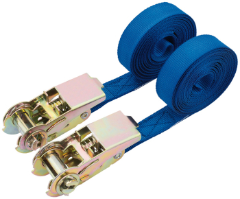 Draper RTDS250B2/B Ratcheting Tie Down Straps, 4.5m x 25mm, 250kg (2 Piece) - Code: 60966 - Pack Qty 1