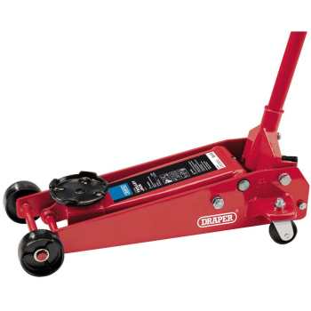 Draper TJ3HD/BR Heavy Duty Garage Trolley Jack, 3 Tonne, Red - Code: 60977 - Pack Qty 1