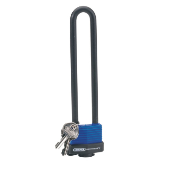 Draper SL1 U Bar Extra Long Shackle Lock with 2 Keys - Code: 62952 - Pack Qty 1