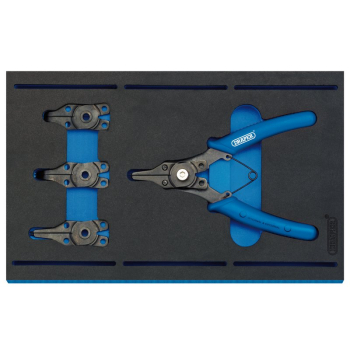 Draper IT-EVA2 Interchangeable Circlip Plier Set in 1/4 Drawer EVA Insert Tray (5 Piece) - Code: 63196 - Pack Qty 1