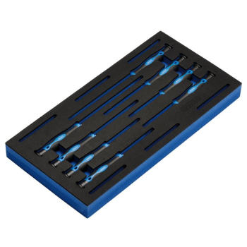 Draper 865/EVA1 Extra Long Precision Screwdriver Set in 1/4 Drawer EVA Insert Tray (8 Piece) - Code: 63399 - Pack Qty 1