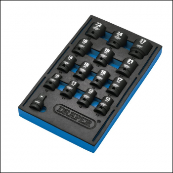 Draper IT-EVA18 Impact Socket Set in 1/4 Drawer EVA Insert Tray, 1/2 inch  Sq. Dr. (15 Piece) - Code: 63415 - Pack Qty 1
