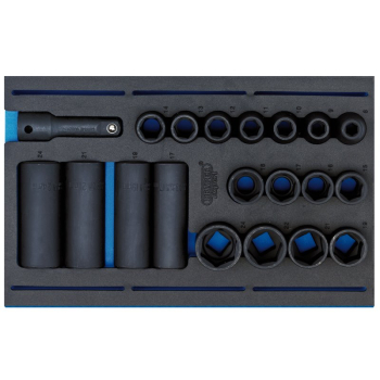 Draper IT-EVA21 Impact Socket Set in 1/4 Drawer EVA Insert Tray, 1/2 inch  Sq. Dr. (20 Piece) - Discontinued - Code: 63487 - Pack Qty 1