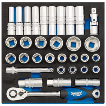 Draper IT-EVA47 Socket Set in 1/2 Drawer EVA Insert Tray, 1/2 inch  (33 Piece) - Discontinued - Code: 63535 - Pack Qty 1