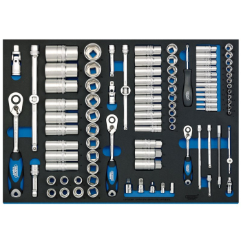 Draper IT-EVA48 Draper Expert Soft Grip Socket Set in Full Plus Drawer EVA Insert Tray, 1/4 inch , 3/8 inch  & 1/2 inch  (96 Piece) - Code: 63537 - Pack Qty 1